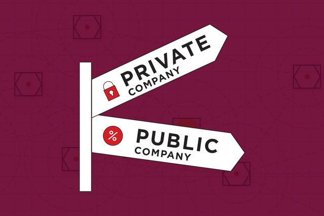 Private versus public company board service icon
